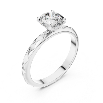 Round Diamond Pattern Band Ring | 18K Gold Fine Jewelry