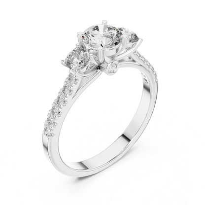 Round Diamond Side Stone Band Ring | Brilliance All Around