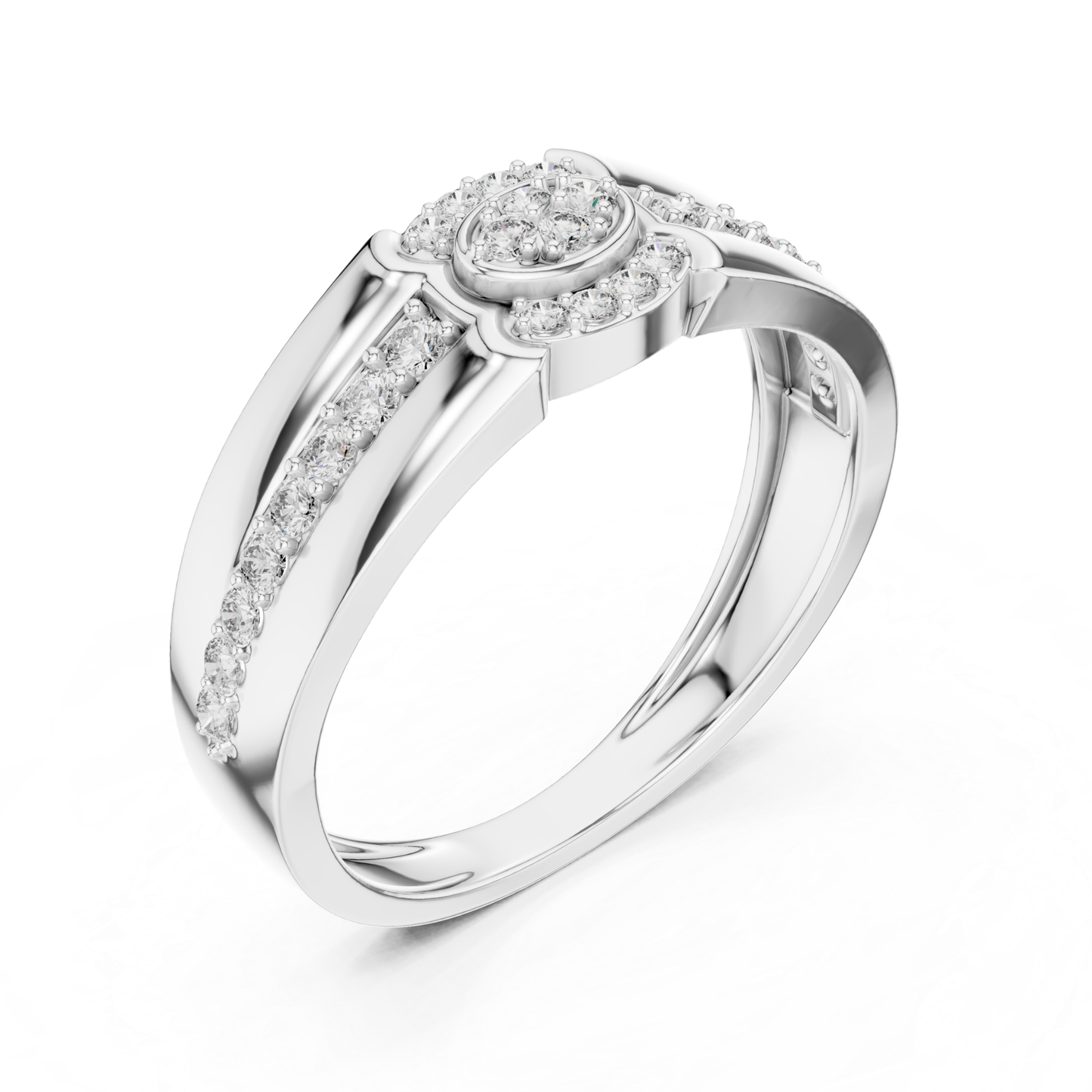 Round Diamond Cluster Band Ring | Modern Luxury Style