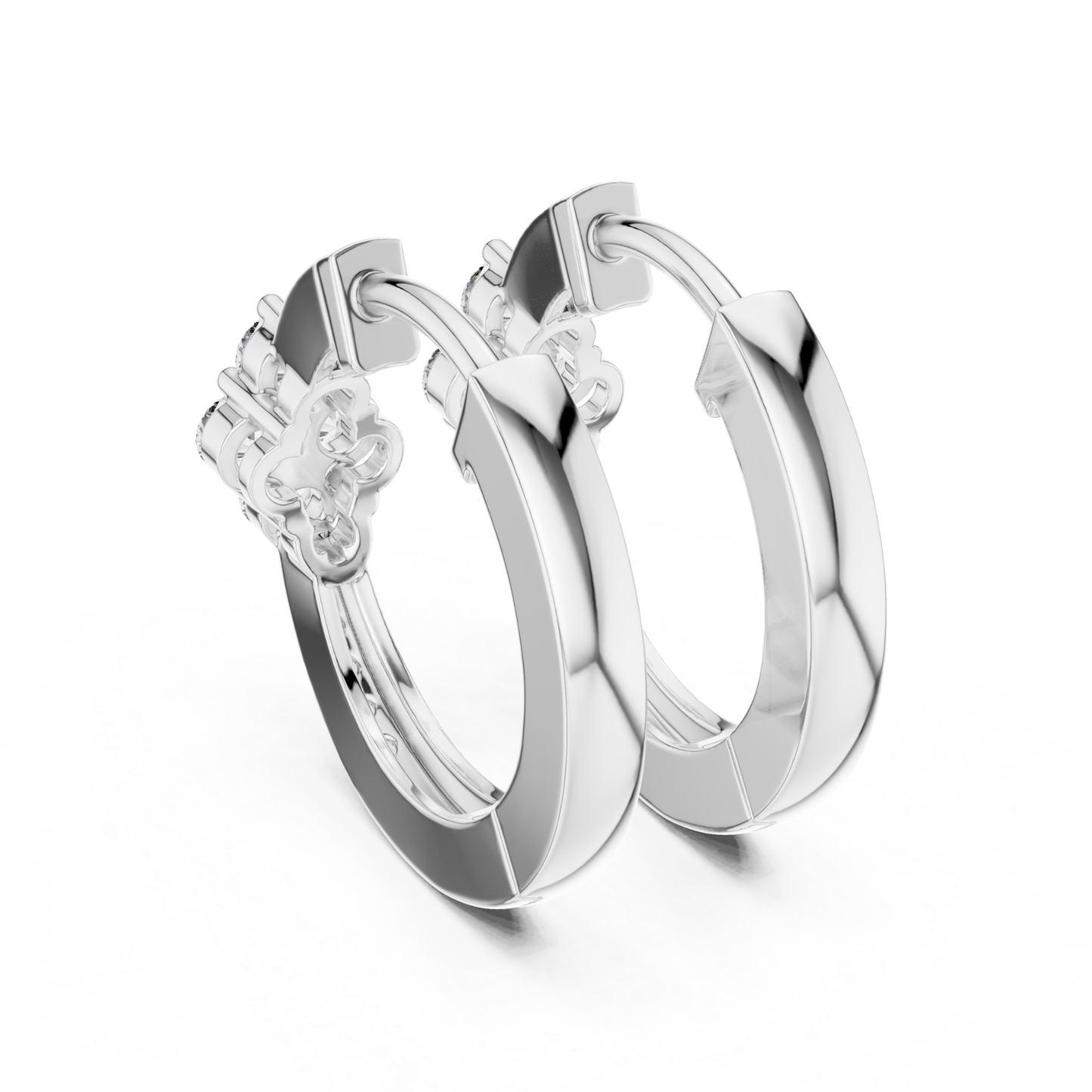 Floral Diamond Hoop Earrings with Round Brilliant Cluster Detail | Eternal Bloom