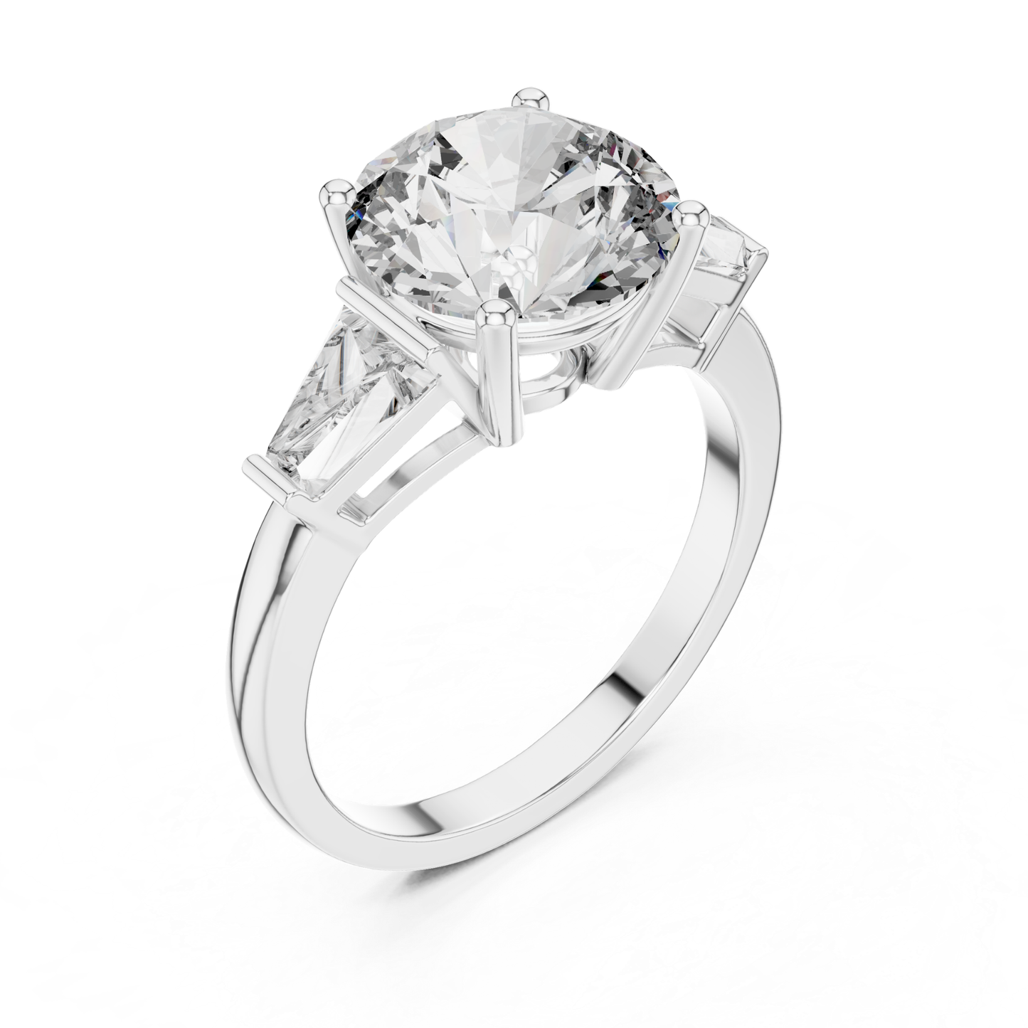Round Diamond Ring with Side Stones | Brilliance All Around