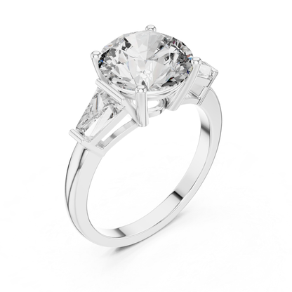 Round Diamond Ring with Side Stones | Brilliance All Around