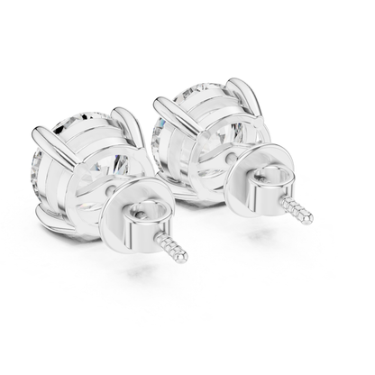 Ohrstecker mit runden Diamanten und klassischer Krappenfassung | 18K