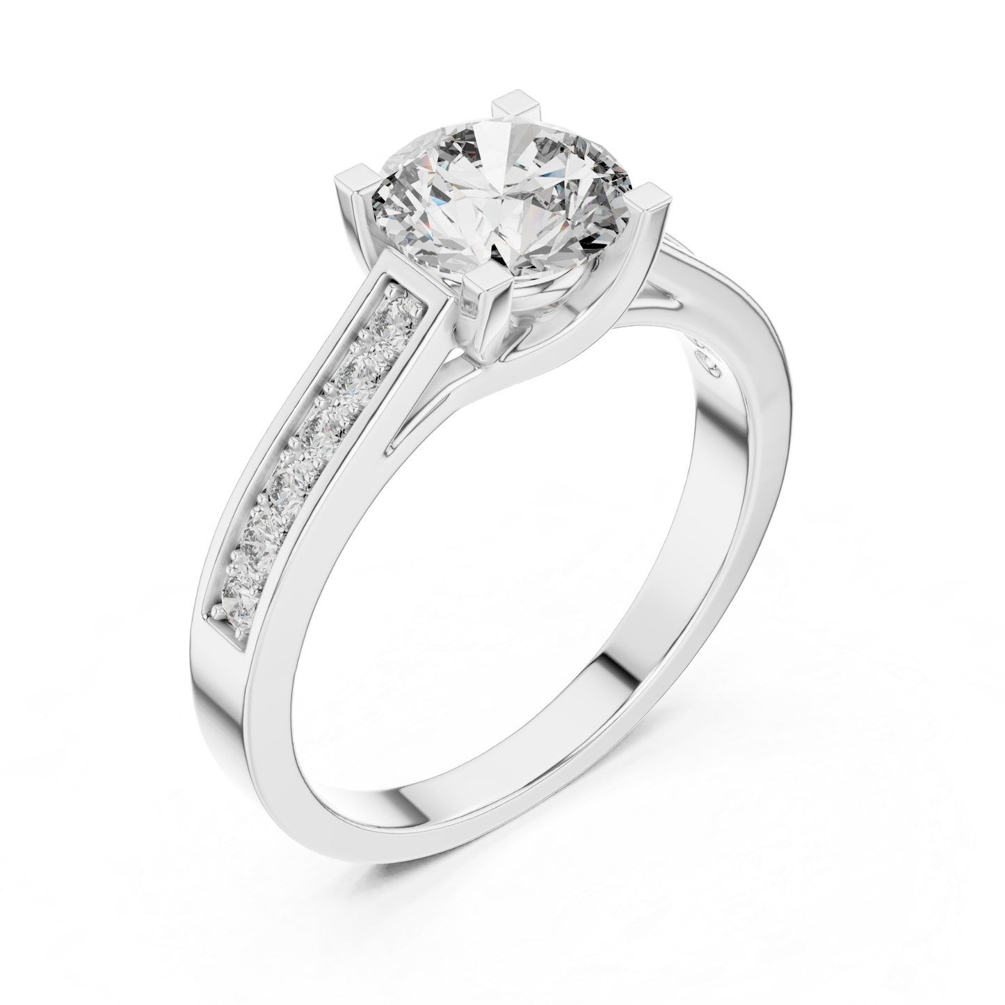 Round Diamond Channel Set Band Ring | Fine 18K 14K 10K Gold