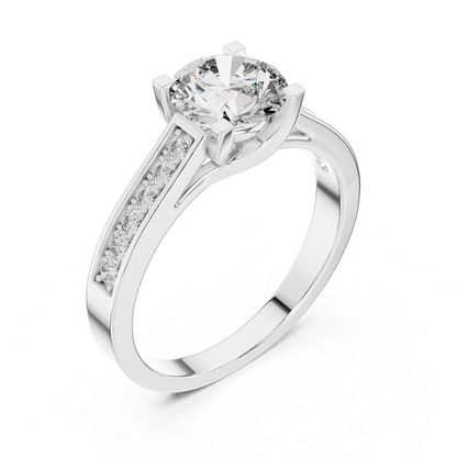 Round Diamond Channel Set Band Ring | Fine 18K 14K 10K Gold