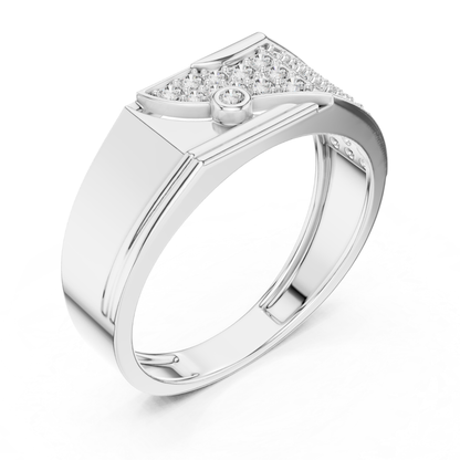 Round Diamond Luxury Band | Modern White Gold Statement Style
