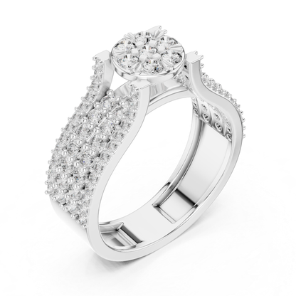 Flower Cluster Diamond Ring | Luxury Pave Gold Ring Style