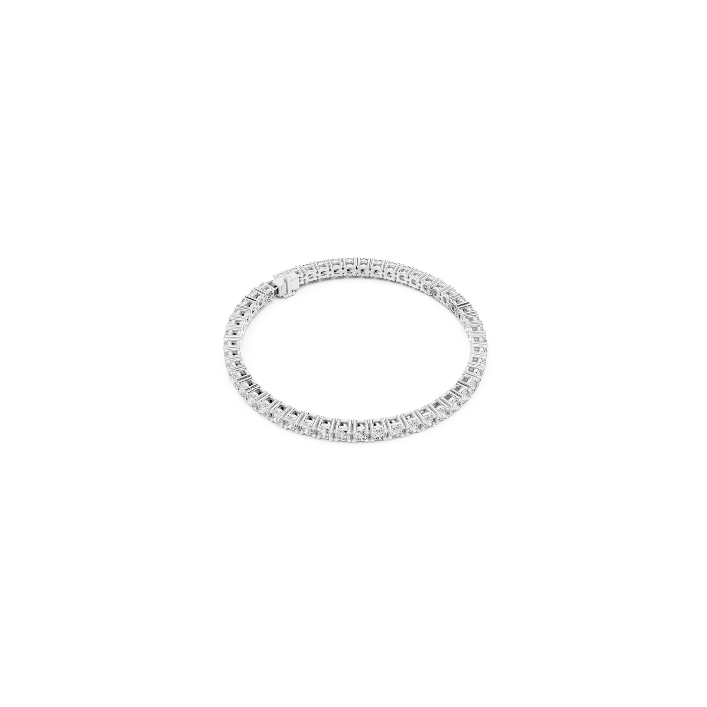 Round Cut Diamond Tennis Bracelet | Luxury White Gold Style