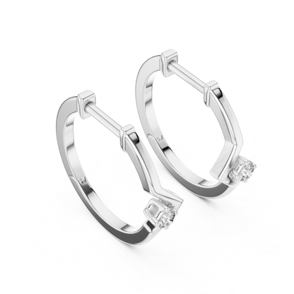 Modern Zigzag Diamond Hoop Earrings with Minimal Elegance | Luxury Jewelry