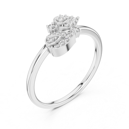 Pear Cut Open Wrap Diamond Rings | Elegant White Gold Style