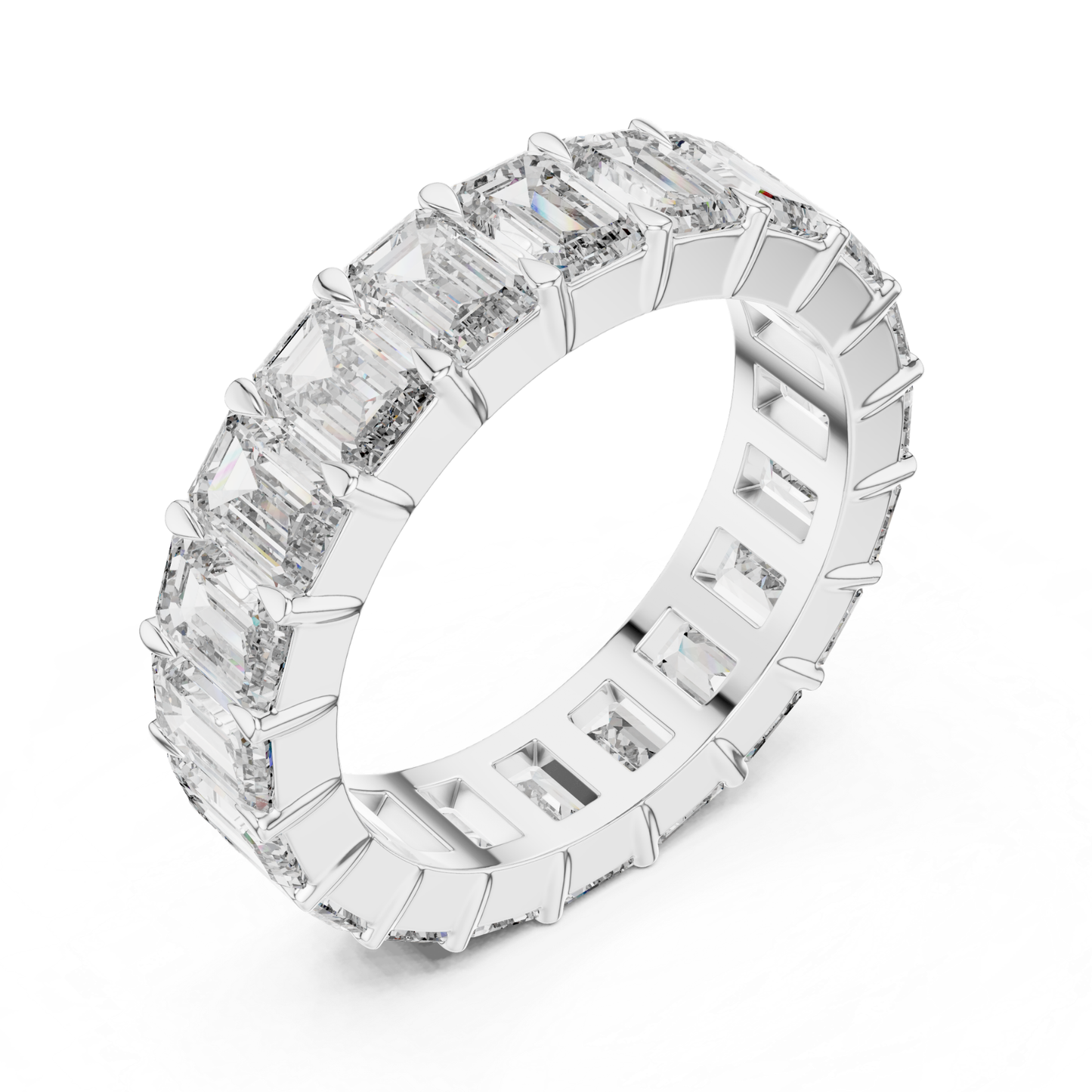 Emerald Cut Diamond Eternity Band | Infinite Step-Cut Brilliance