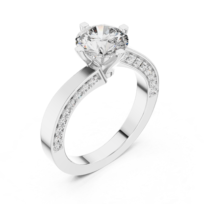 Round Cut Diamond Bypass Engagement Ring | Modern Luxury Style
