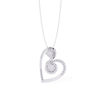 Designer Swirl Heart Diamond Pendant | Fine 18K 14K 10K Gold