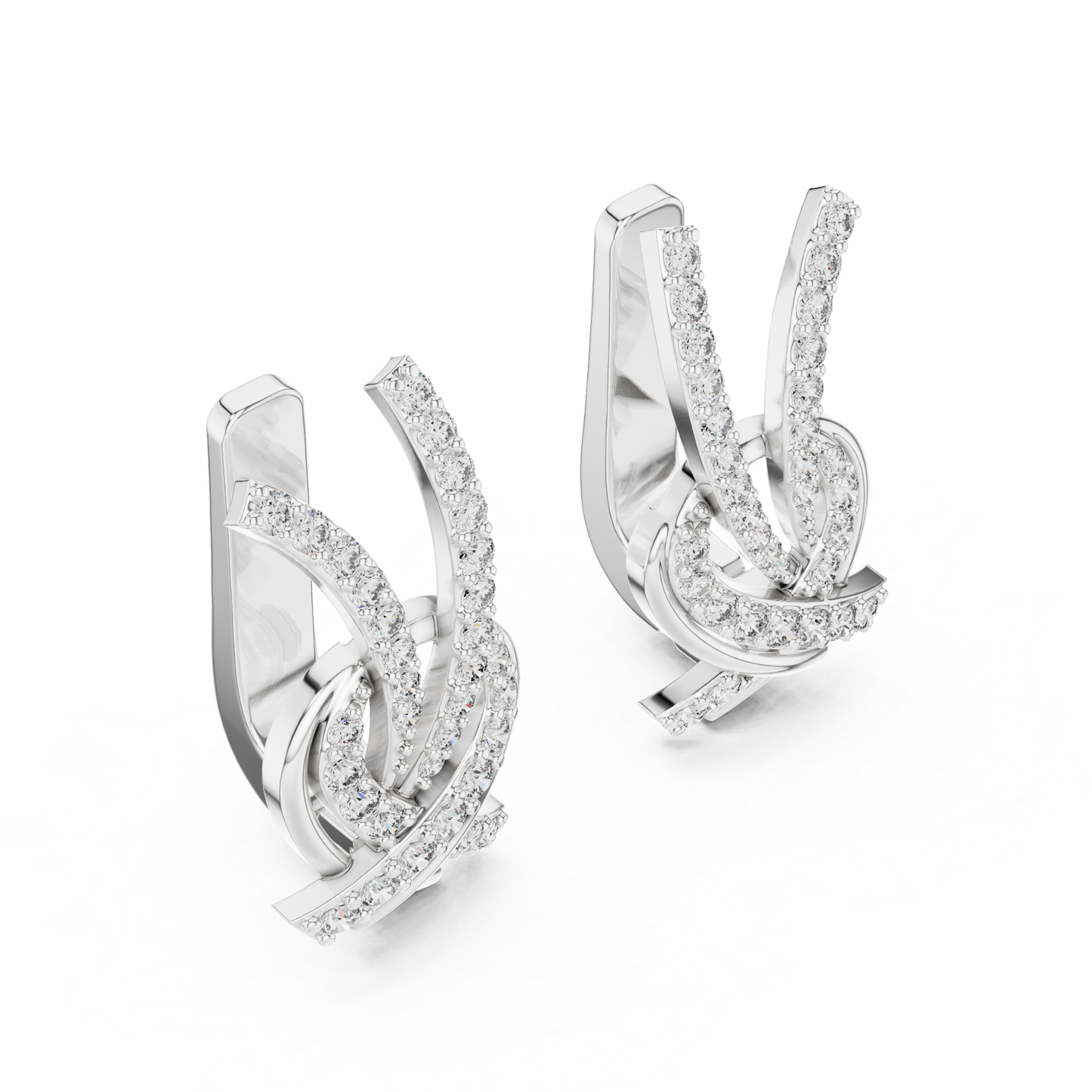 Twisted Diamond Drop Earrings with Criss Cross Elegance | Contemporary Luxury