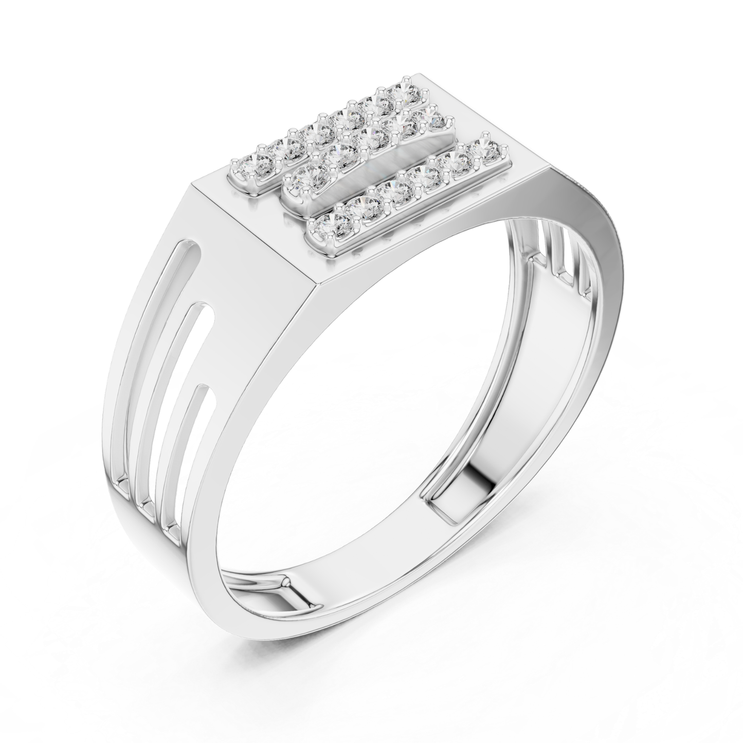 Round Cut Triple Row Men's Diamond Band | Modern Luxury Style