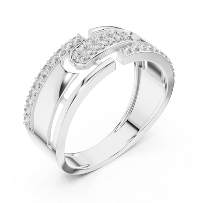Invisible Set Diamond Modern Band Rings | Luxury White Gold Style
