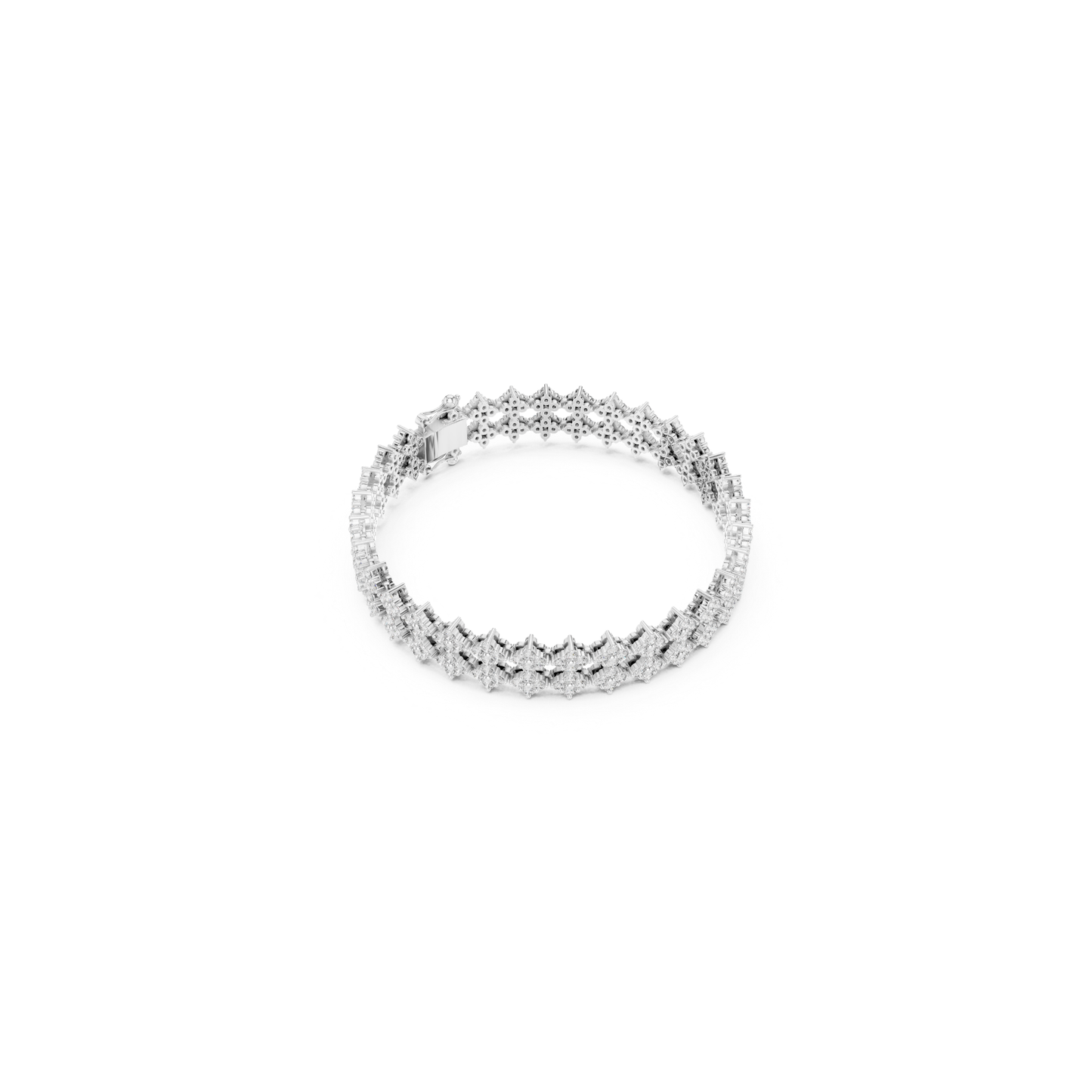 Luxury Diamond Tennis Bracelet | Elegant Floral White Gold Style
