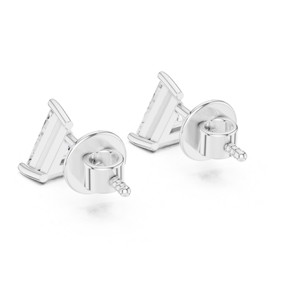 Trillion Cut Diamond Stud Earrings with Prong Setting | 18K