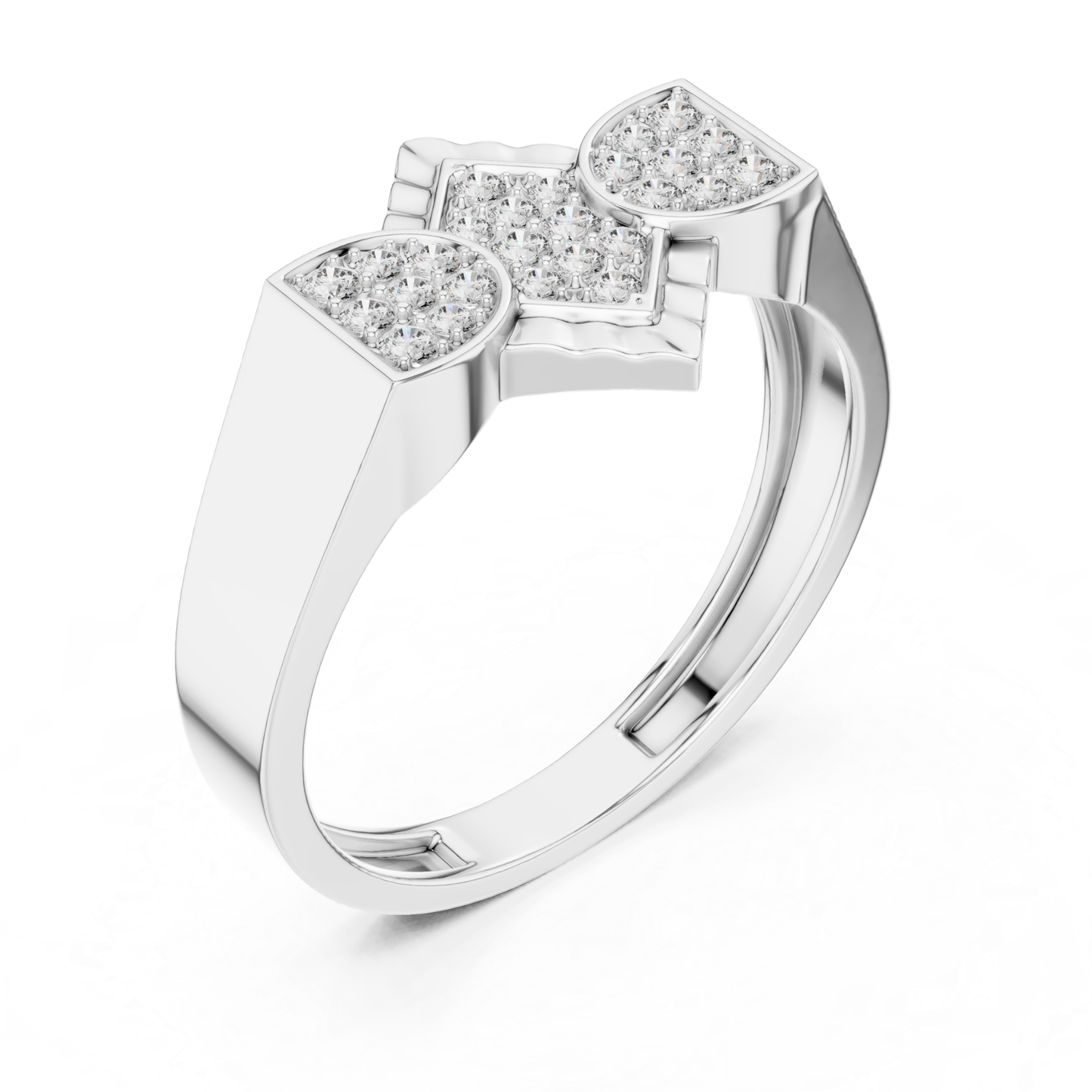 Round Diamond Geometric Statement Ring | Modern Luxury Style