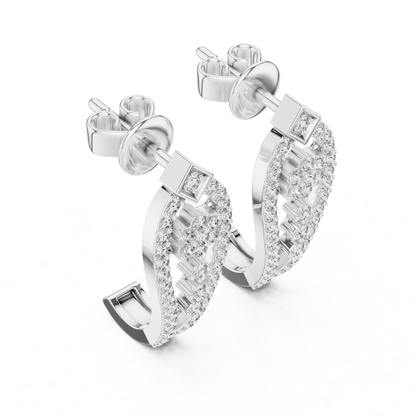 Floral Geometric Diamond Drop Earrings | Openwork Luxury Design