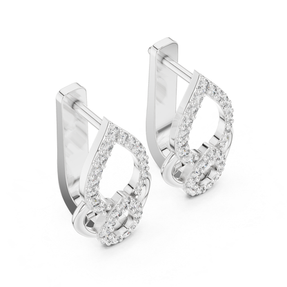 Elegant Diamond Drop Earrings with Teardrop Openwork Luxury