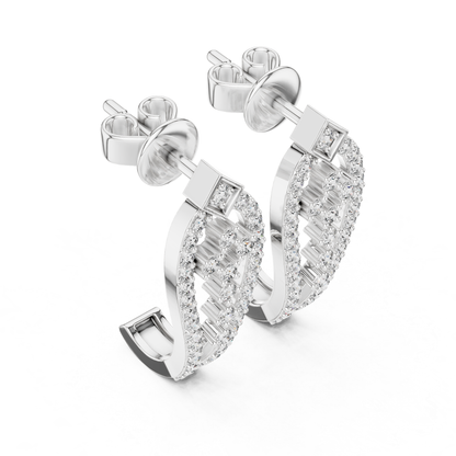 Geometric Diamond Drop Earrings with Openwork Elegance | Modern Luxury