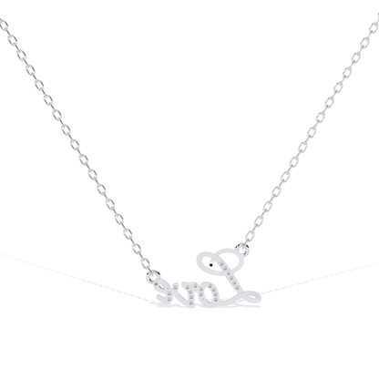 Liebe Wort Diamant Gold Anhänger Mit Kette | 18K Schmuck
