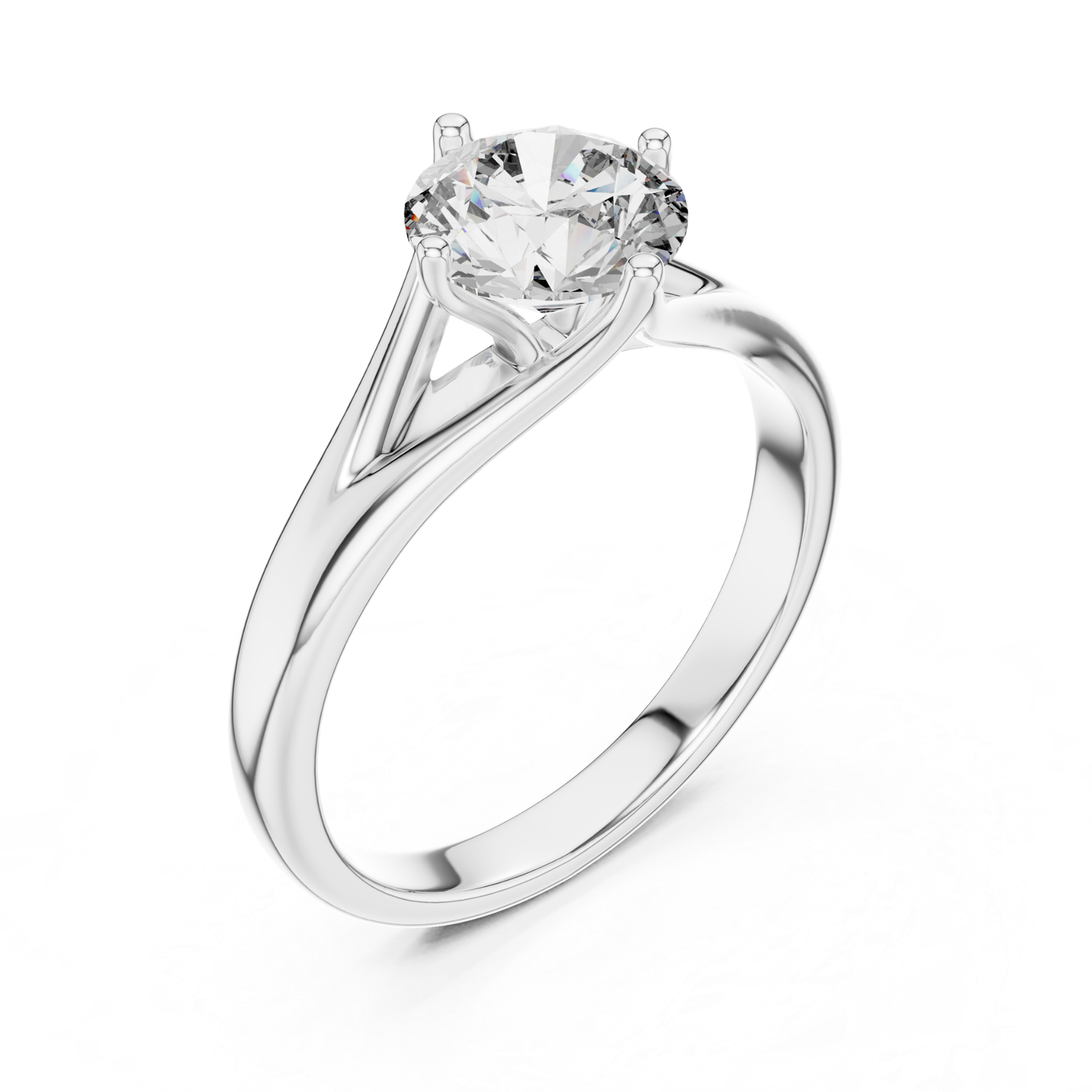 Round Diamond Split Band Ring | 18K Gold Fine Jewelry