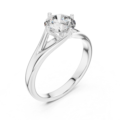 Round Diamond Split Band Ring | 18K Gold Fine Jewelry