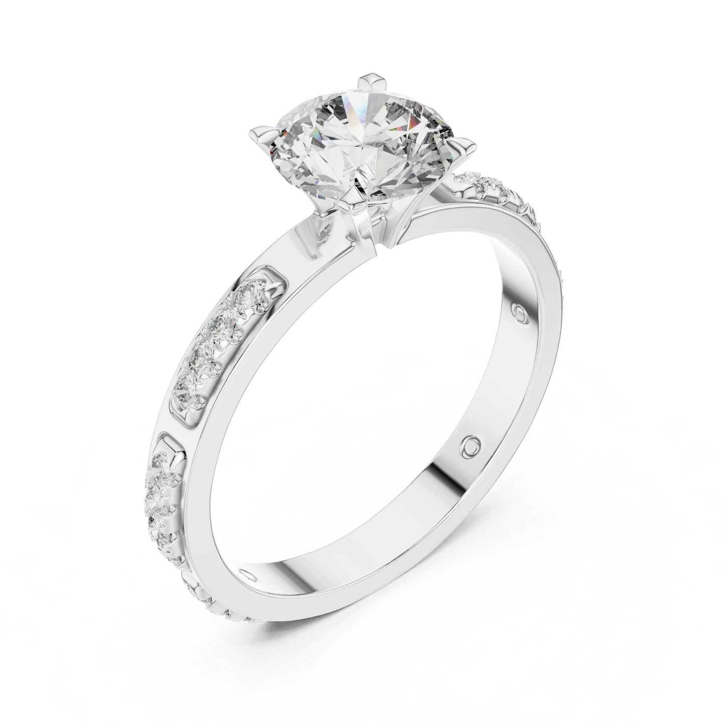 Round Diamond Bezel Side Band Ring | Sleekly Wrapped in Brilliance
