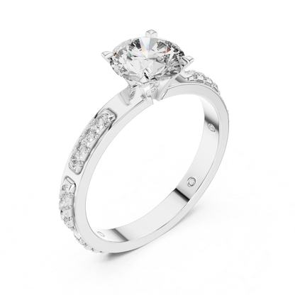 Round Diamond Bezel Side Band Ring | Sleekly Wrapped in Brilliance