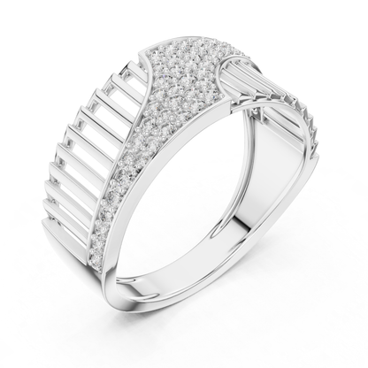 Modern Diamond Wave Band | Contemporary Luxury Jewelry Style