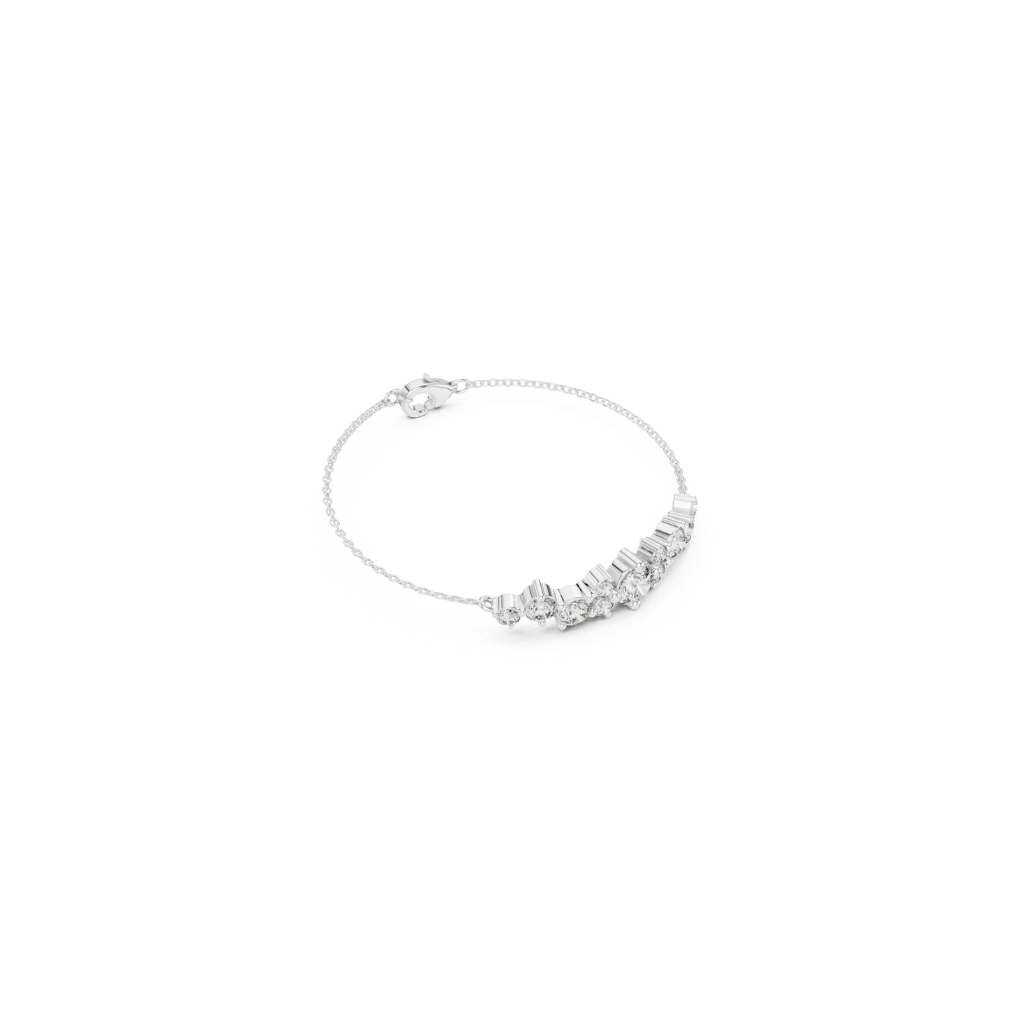Round Diamond Cluster Bracelet | Elegant Luxury Style