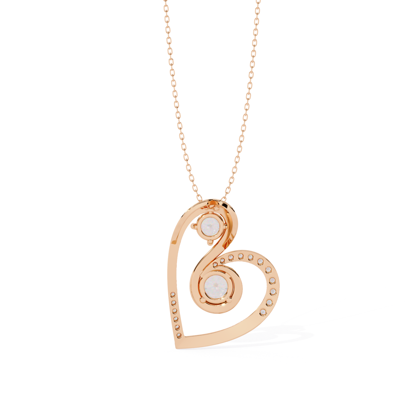 Designer Swirl Heart Diamond Pendant | Fine 18K 14K 10K Gold
