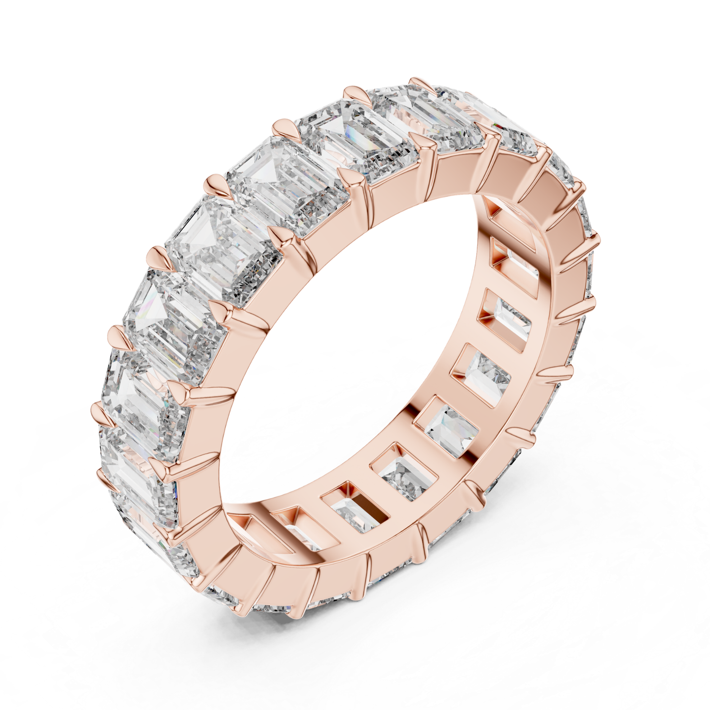 Emerald Cut Diamond Eternity Band | Infinite Step-Cut Brilliance