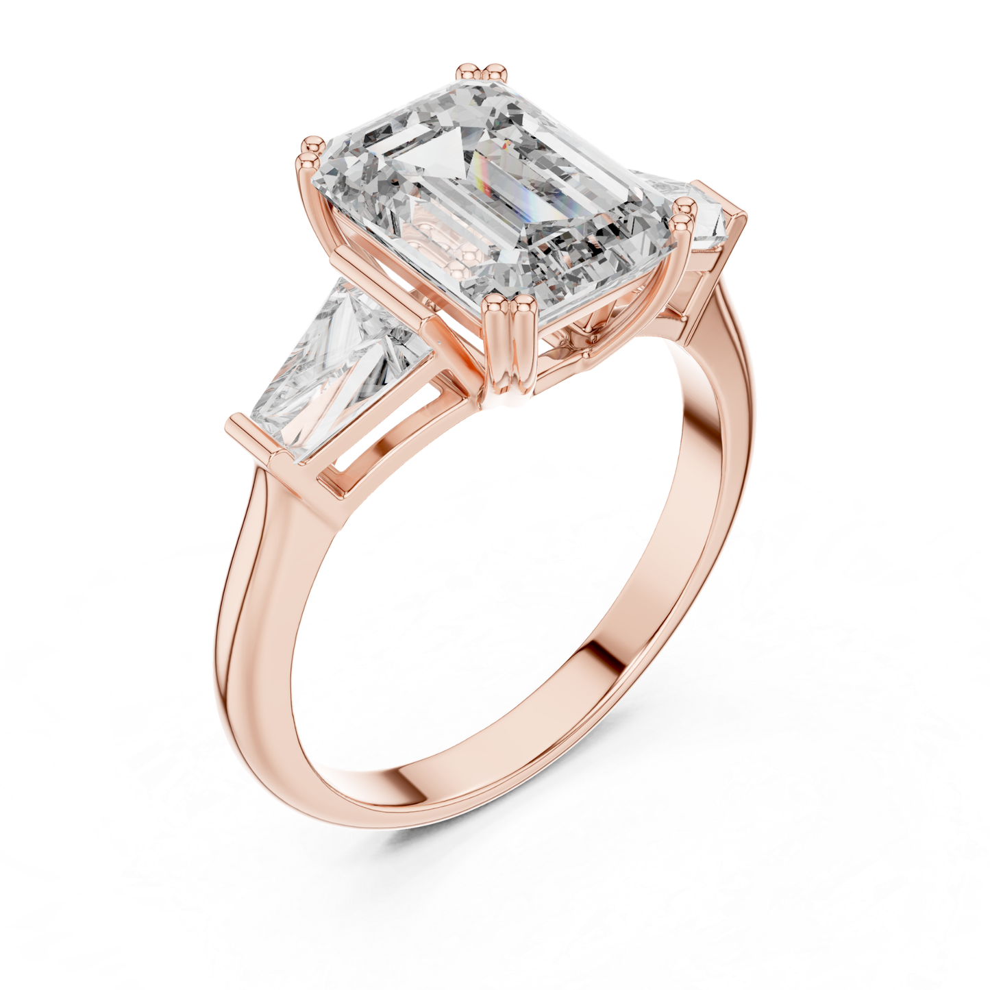 Emerald Cut Diamond Ring with Baguette Side Stones | Step-Cut Legacy