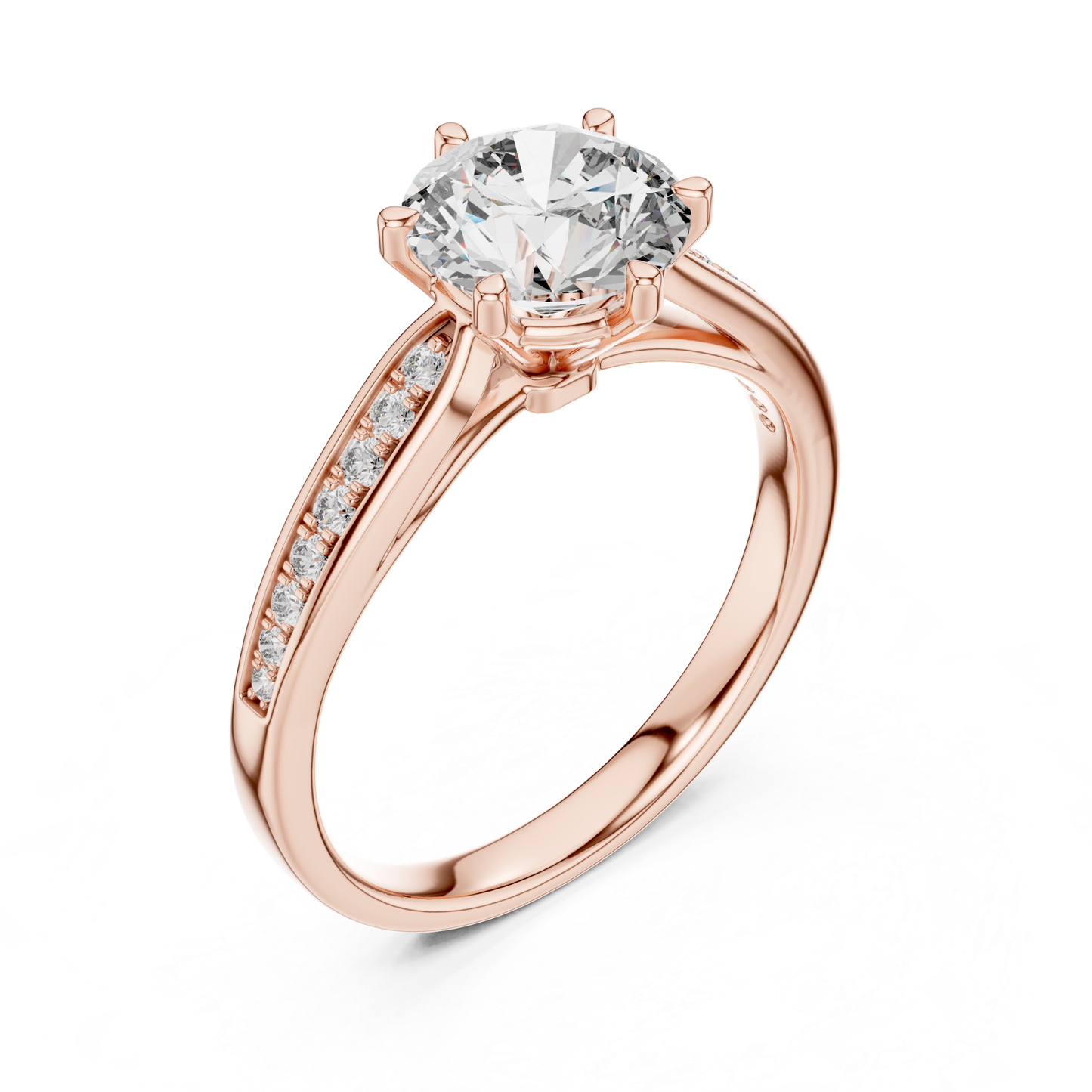 Round Diamond Channel Side Band Ring | Brilliance in Perfect Flow