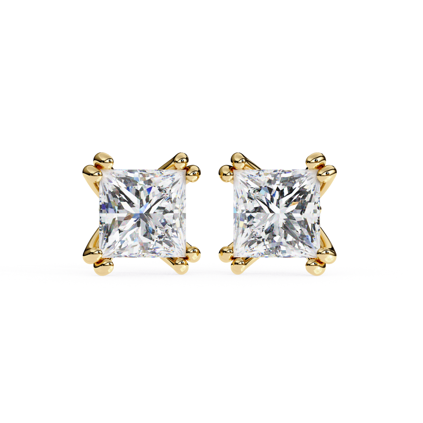 Lab Grown Diamond Gold Stud Earrings for Women