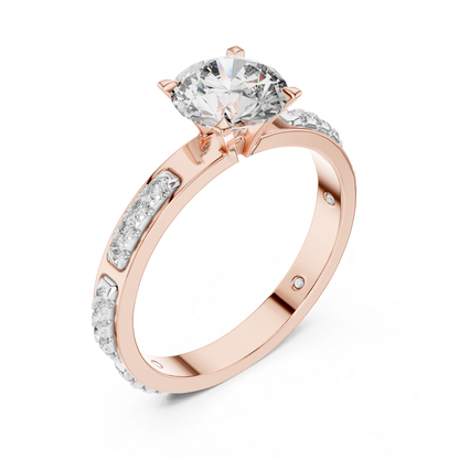 Round Diamond Bezel Side Band Ring | Sleekly Wrapped in Brilliance