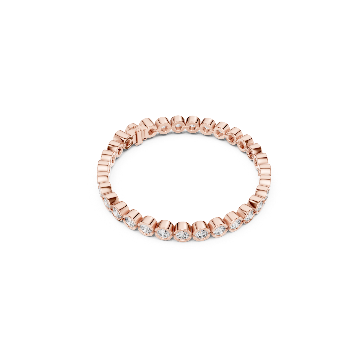 Round Bezel Set Diamond Tennis Bracelet | Modern Luxury Style