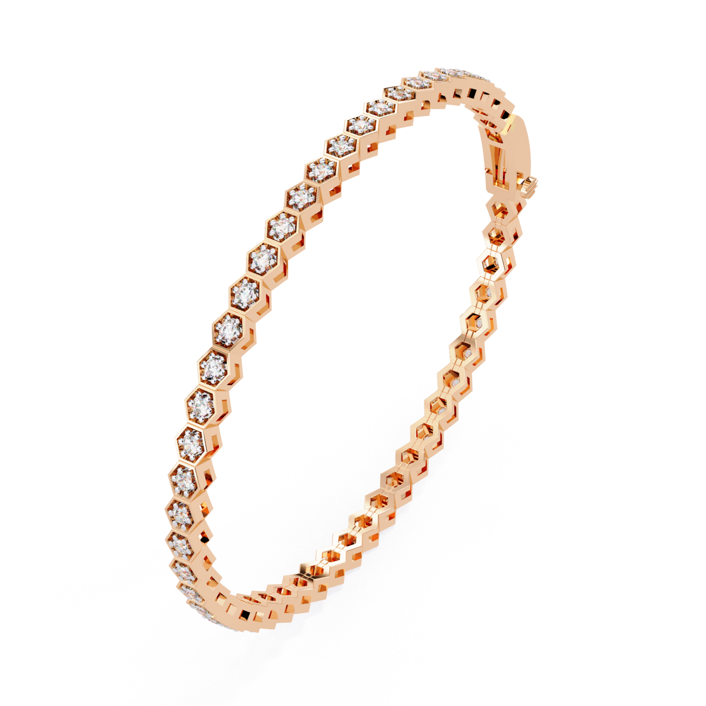Hexa Gold Diamond Tennis Bracelet | Six Sides of Pure Luxury