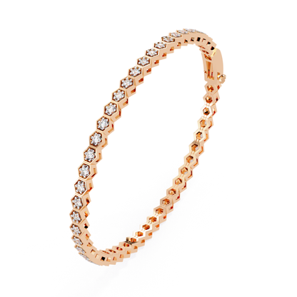 Hexa Gold Diamond Tennis Bracelet | Six Sides of Pure Luxury