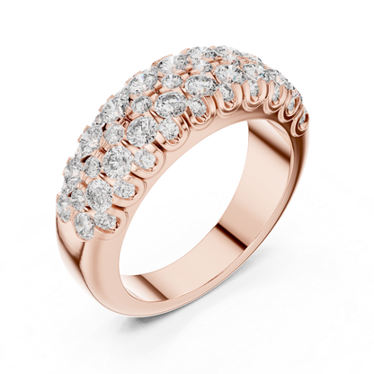 Multi Row Diamond Ring with Round Brilliant Elegance | Timeless Luxury