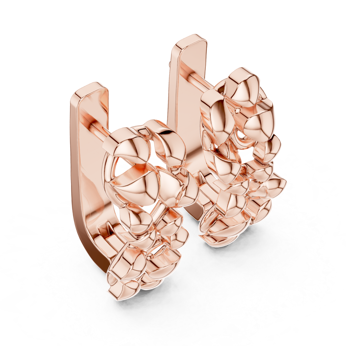 Abstract Leaf Gold Hoop Earrings | Contemporary Sculpted Elegance