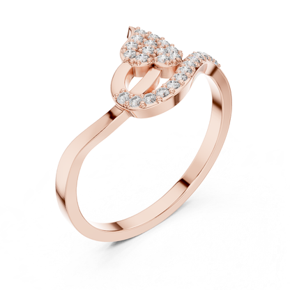 Elegant Leaf Diamond Open Ring | Nature Inspired Luxury Style