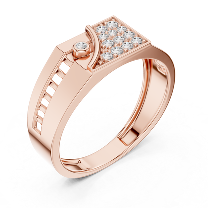 Luxury Round Diamond Band | Modern Geometric Statement Style