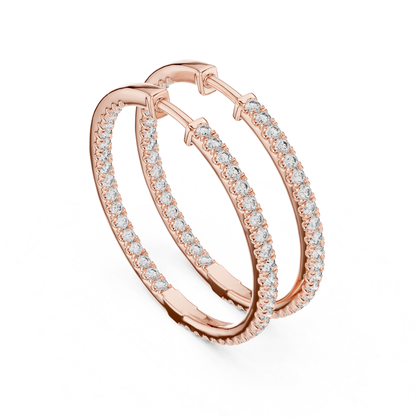 Classic Diamond Hoop Earrings with Brilliant Pave Elegance | Luxury Jewelry