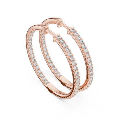 Classic Diamond Hoop Earrings with Brilliant Pave Elegance | Luxury Jewelry