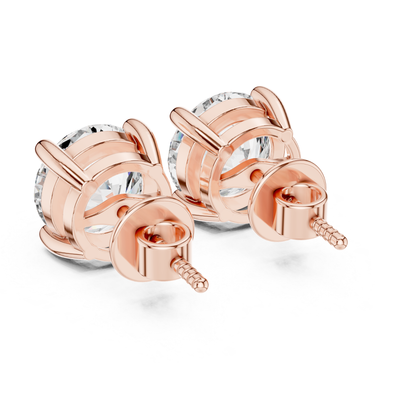 Ohrstecker mit runden Diamanten und klassischer Krappenfassung | 18K