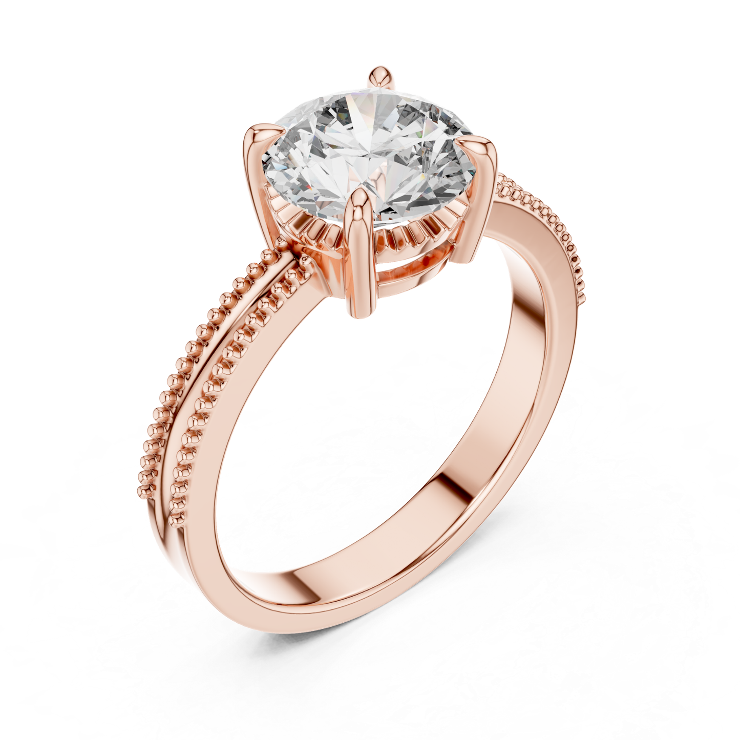 Round Diamond Double Edge Band Ring | Double the Brilliance
